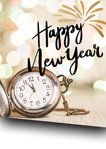 Merry Christmas geeting with red bulbs and Christmas music.