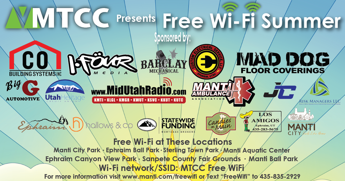 Free wifi summer by MTCC showing all sponsors