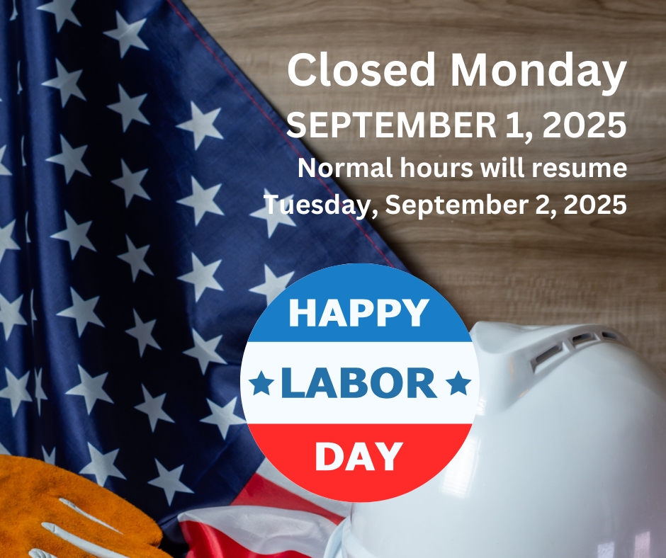 American flag with Happy Labor Day greeting