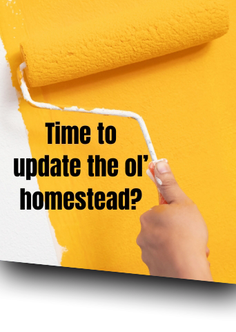 Hand rolling bright yellow paint on the wall.